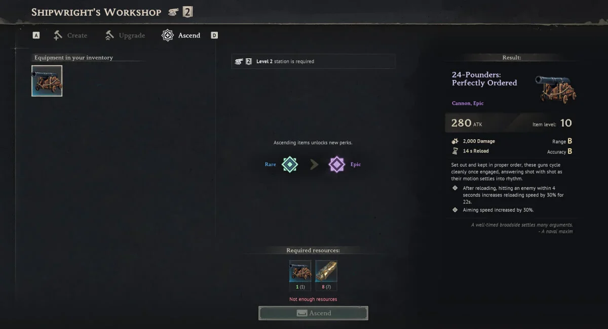 Windrose Best Ship Gear Cannons Hull & Tactics